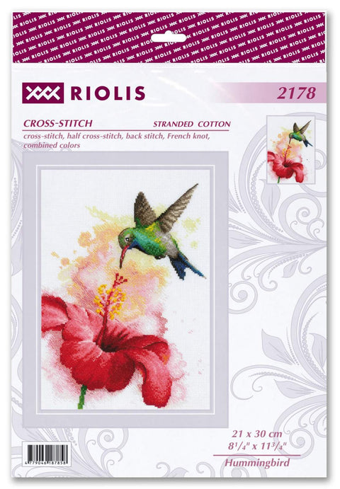 Hummingbird. Crocuses. Cross Stitch kit by RIOLIS Ref. no.: 2178