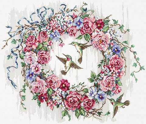 Hummingbird Wreath SLETI990 - Cross Stitch Kit