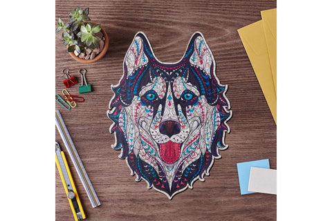 Husky siberian - unique WOODEN puzzle 253 pcs