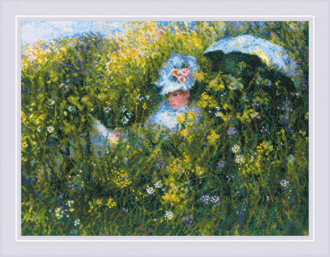 In the Meadow after C Monet’s Painting cross stitch kit by RIOLIS Ref. no.: 1850