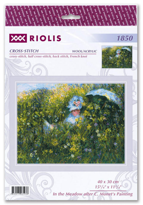 In the Meadow after C Monet’s Painting cross stitch kit by RIOLIS Ref. no.: 1850