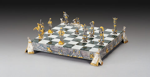 INDIANS VS COWBOYS: Luxurious Chess Set from Bronze finished using Real 24k Gold