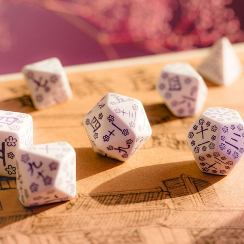 Japanese Dice Set Blue Star Lotus