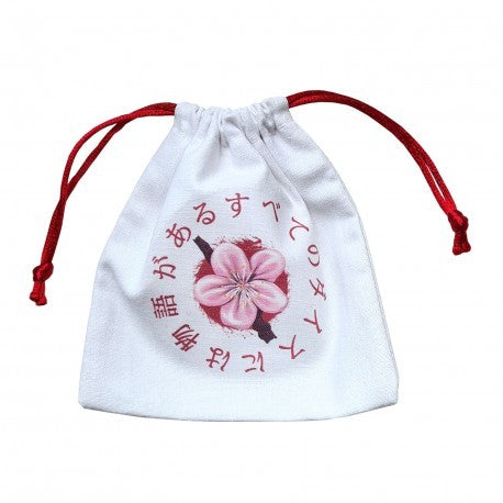 Japanese Dice Bag Breath of Spring white and multicolor fragments