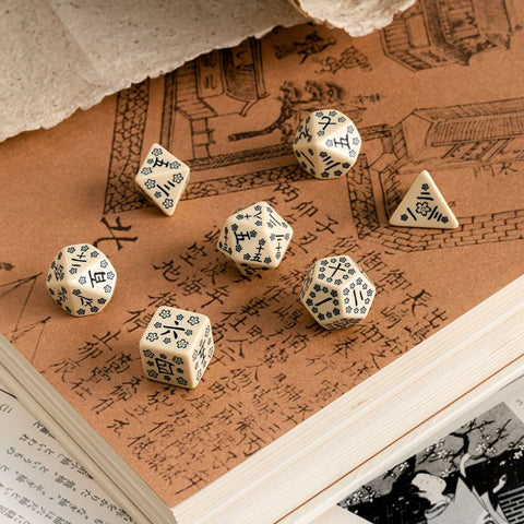 Japanese Last Words Stone Dice Set