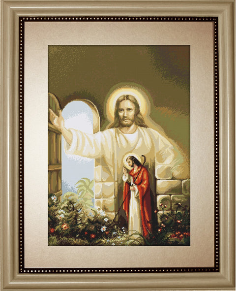 Jesus Knocking at the Door SB411 - Cross Stitch Kit by Luca-s