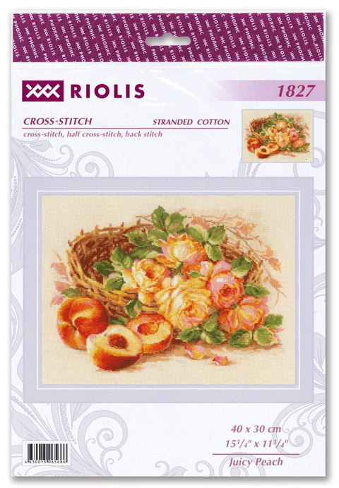 Juicy Peach cross stitch kit by RIOLIS Ref. no.: 1827