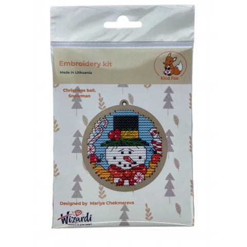 Christmas Embroidery Kit Snowman Ornament