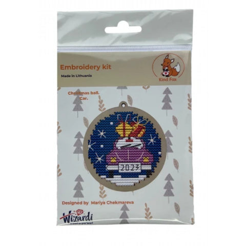 Christmas Car Ornament Embroidery Kit