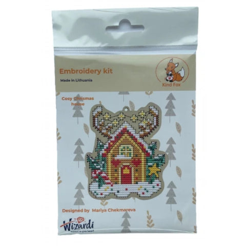 Christmas Embroidery Kit Cozy Winter House