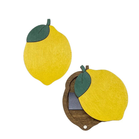 Wooden Needle Case with Lemon Design, 3 mm Plywood, Sewing, Knitting and Crochet Needle Storage, Kind Fox by Wizardi KF056/22