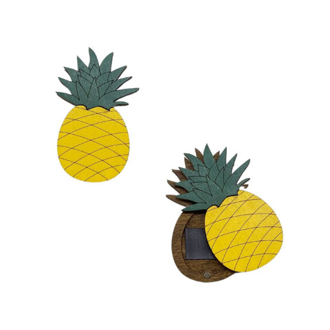 Wooden Pineapple Needle Case for Sewing Needles and Pins, 3 mm Plywood, Compact Organizer, Kind Fox by Wizardi KF056/25