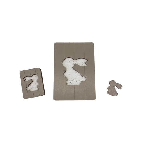 Wooden Scissors Case with Bunny Motif, Compact Storage Box, Kind Fox by Wizardi, 11 × 14.5 × 1.8 cm