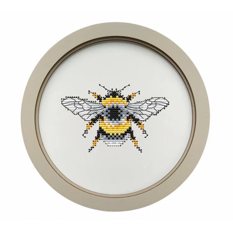 Bee Cross Stitch Kit with Wooden Frame