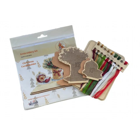 Christmas Candle Holder Cross Stitch Kit