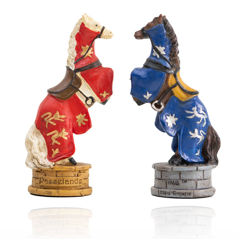 KING ARTHUR: Handpainted Chess Set with Luxurious Leatherette Chessboard/Box