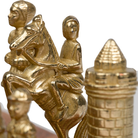 King Arthur inspired Chess Pieces with Leatherlike MAP Chess Board