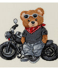 Biker Bear Cross Stitch Kit PANNA KLART