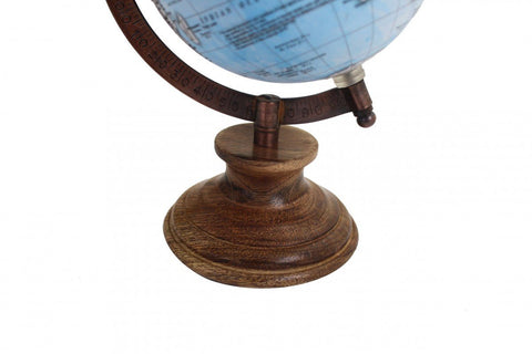 Classic World Globe with Wooden Base, 23cm Desk Map, Made in Italy