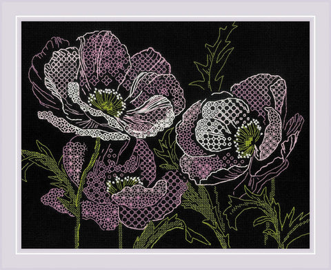 Lace Poppies. Cross Stitch kit by RIOLIS Ref. no.: 1991