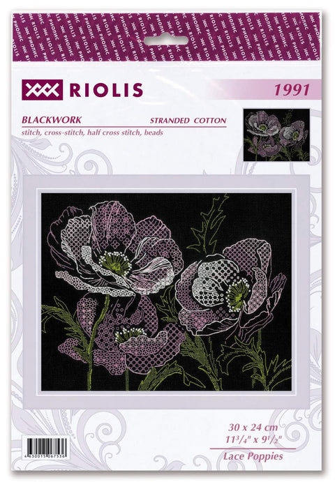 Lace Poppies. Cross Stitch kit by RIOLIS Ref. no.: 1991