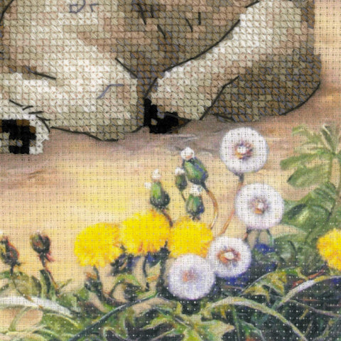 Lamb and Rabbit - Cross Stitch Kit from RIOLIS Ref. no.:0051 PT