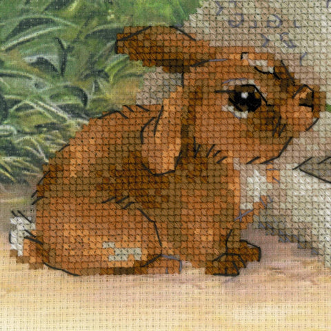 Lamb and Rabbit - Cross Stitch Kit from RIOLIS Ref. no.:0051 PT