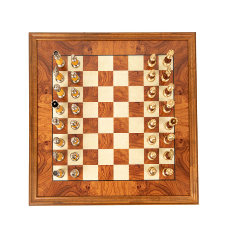 Large ORIENTAL Chess Men Set with Beautiful Briar Elm Wood Chessboard