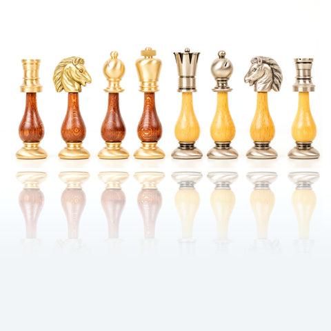 Large ORIENTAL Chess Men Set with Beautiful Briar Elm Wood Chessboard