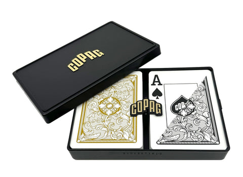 Legacy Plastic Playing Cards Poker Size (black/gold) Double Deck Set Copag