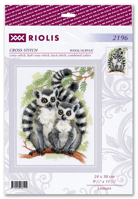 Lemurs. Cross Stitch kit by RIOLIS Ref. no.: 2196