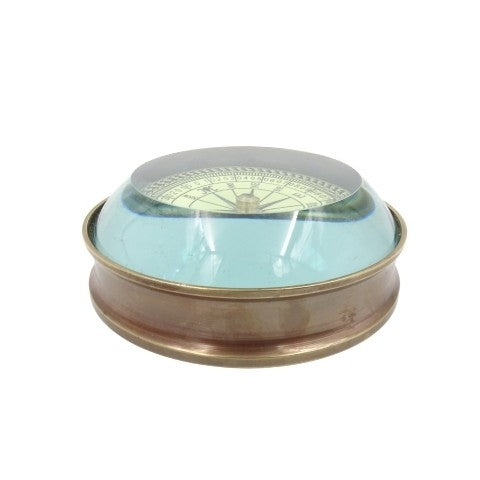 Lenticular Compass Brass Glass | NC2119