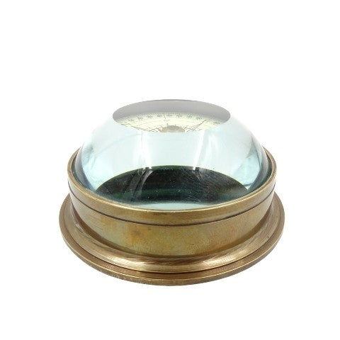 Lenticular Compass Brass Glass | NC2119