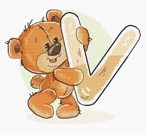 Letter V  SB1223 - Cross Stitch Kit