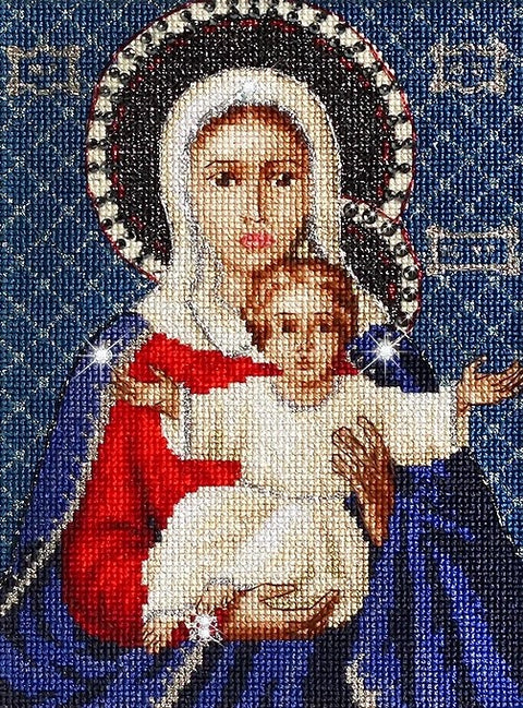 Leushinskaya Mother of God SBR115 - Cross Stitch Kit by Luca-s