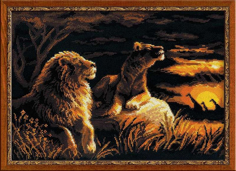 Lions in the Savannah - Cross Stitch Kit from RIOLIS Ref. no.:1142