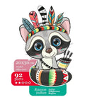 Little indian racoon - unique WOODEN puzzle 92 pcs
