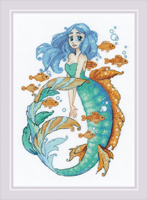 Little Mermaid Aquamarine. Cross Stitch kit by RIOLIS Ref. no.: 1965