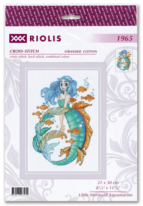 Little Mermaid Aquamarine. Cross Stitch kit by RIOLIS Ref. no.: 1965