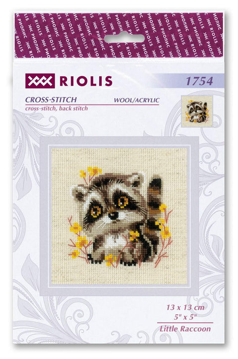 Little Raccoon cross stitch kit by RIOLIS Ref. no.: 1754