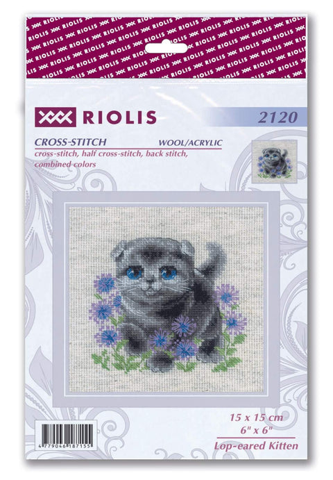 Lop-eared Kitten. Cross Stitch kit by RIOLIS Ref. no.: 2120