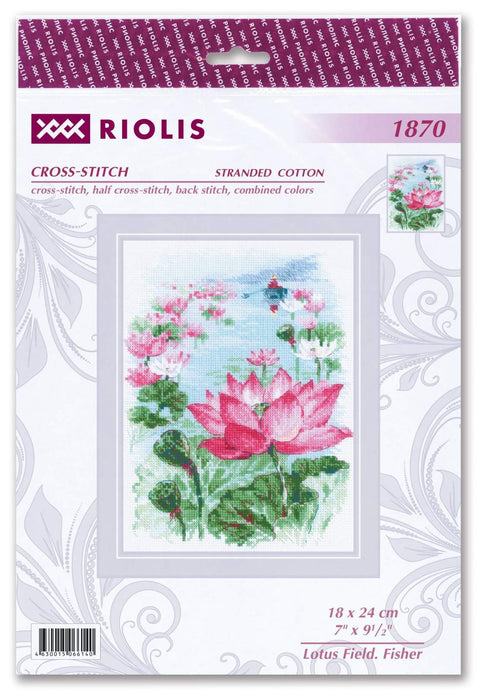 Lotus Field. Fisher cross stitch kit by RIOLIS Ref. no.: 1870