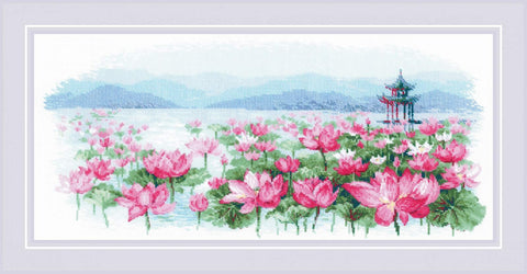 Lotus Field. Pagoda on the Water cross stitch kit by RIOLIS Ref. no.: 1869