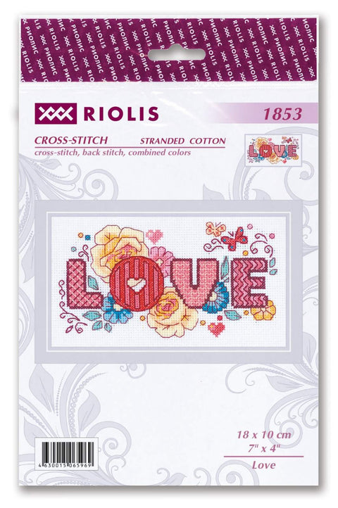 Love cross stitch kit by RIOLIS Ref. no.: 1853