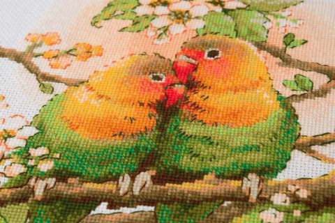 Lovebirds cross stitch kit by RIOLIS Ref. no.: 1780