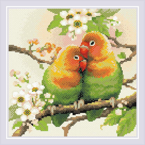 Lovebirds diamond mosaic kit by RIOLIS Ref. no.: AM0059