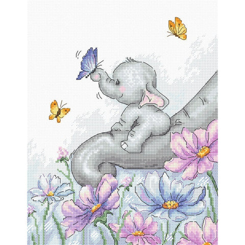 Elephant with Butterfly SB1183 - Cross Stitch Kit