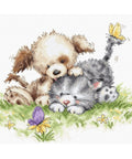 Dog and Cat with Butterfly SB1185 - Cross Stitch Kit
