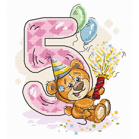 Number 5 SB1233 - Cross Stitch Kit