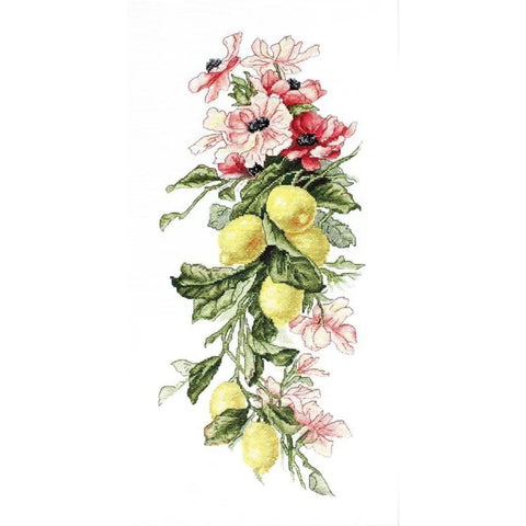 RARE find: Flowers and lemon SB210 - Cross Stitch Kit by Luca-s